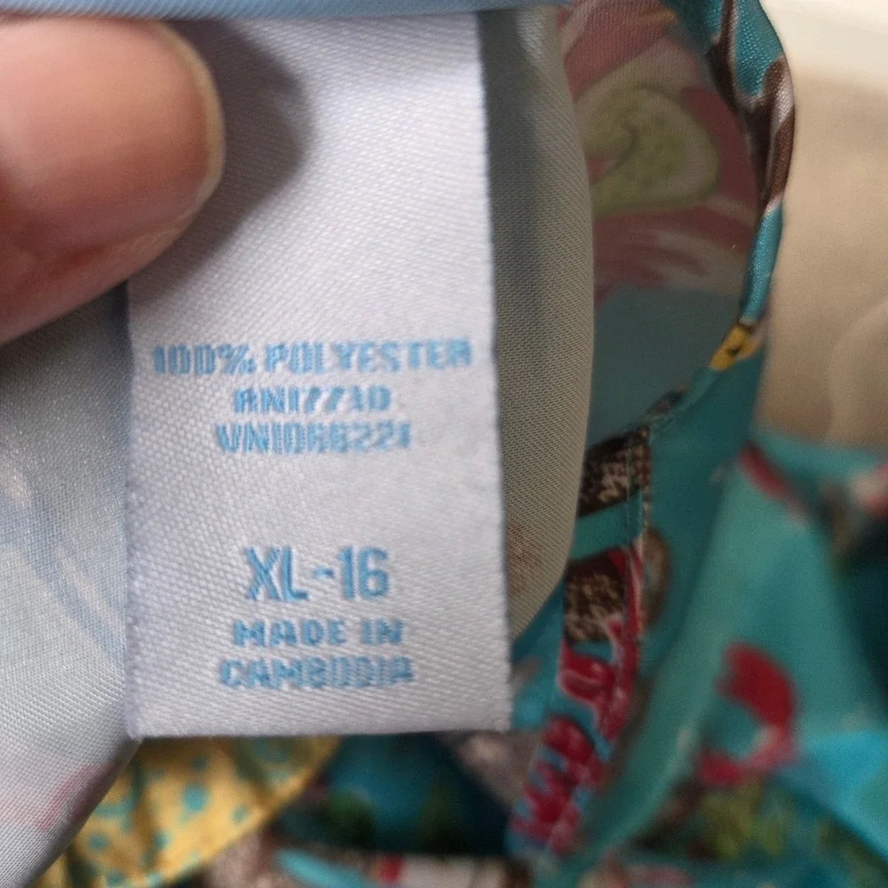 Nick & Nora Girls XL 16 Scuba Sock Monkey Under the Sea Nightgown Turquoise Blue